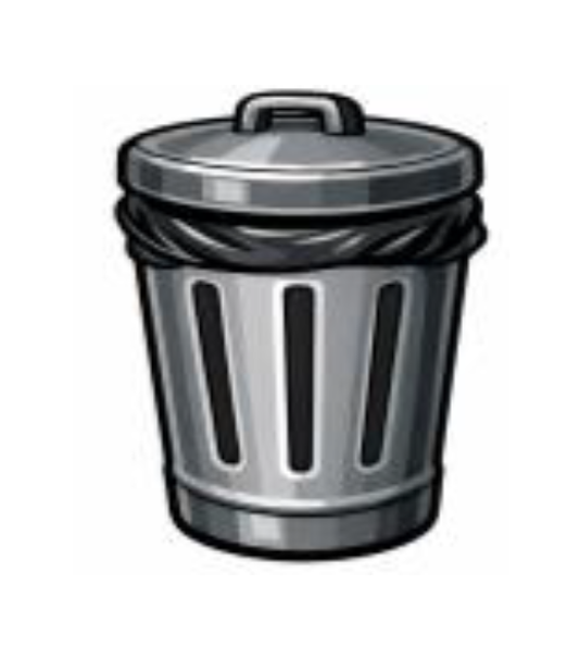 Ein silberner Metallabfalleimer mit Deckel und schwarzem Sackeinsatz, dargestellt vor einem wei&szlig;en Hintergrund.